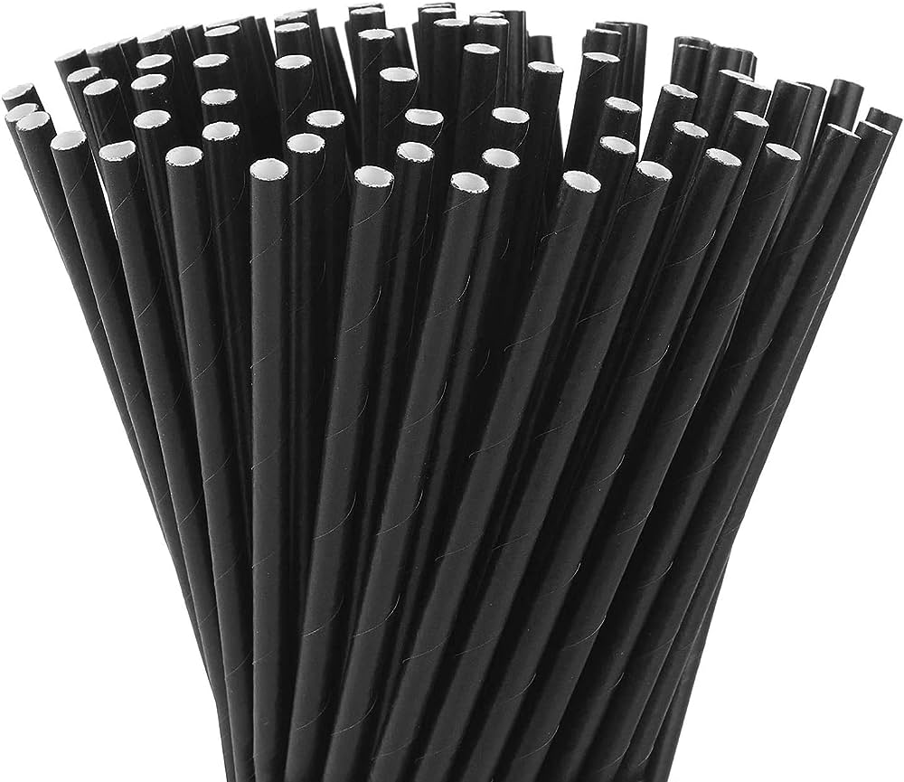 Straw paper Black 197*6mm unwrapped. 40/250ea