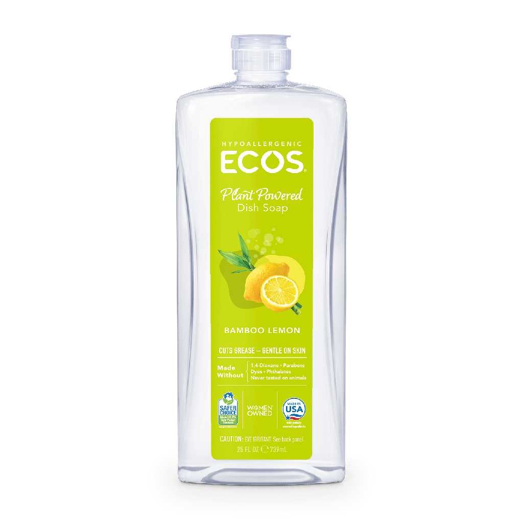 ECOS Dish soap, Bamboo lemon, 6/25oz