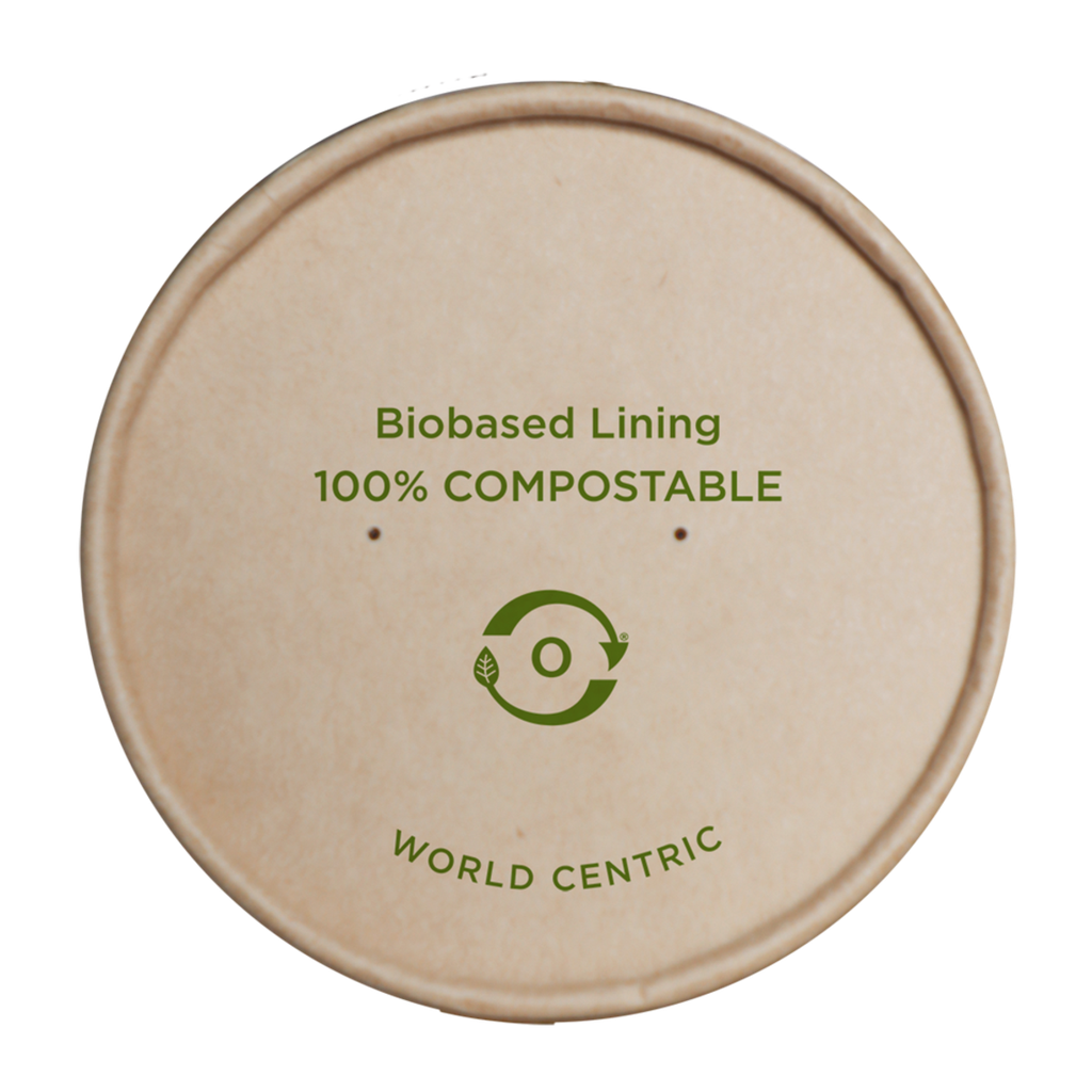 Lid for 8oz paper bowl - Kraft paper composable 20/25 
