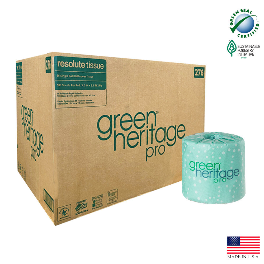 Green Heritage® Pro 2-ply, white Bathroom tissue 96/500 4''x3.1''