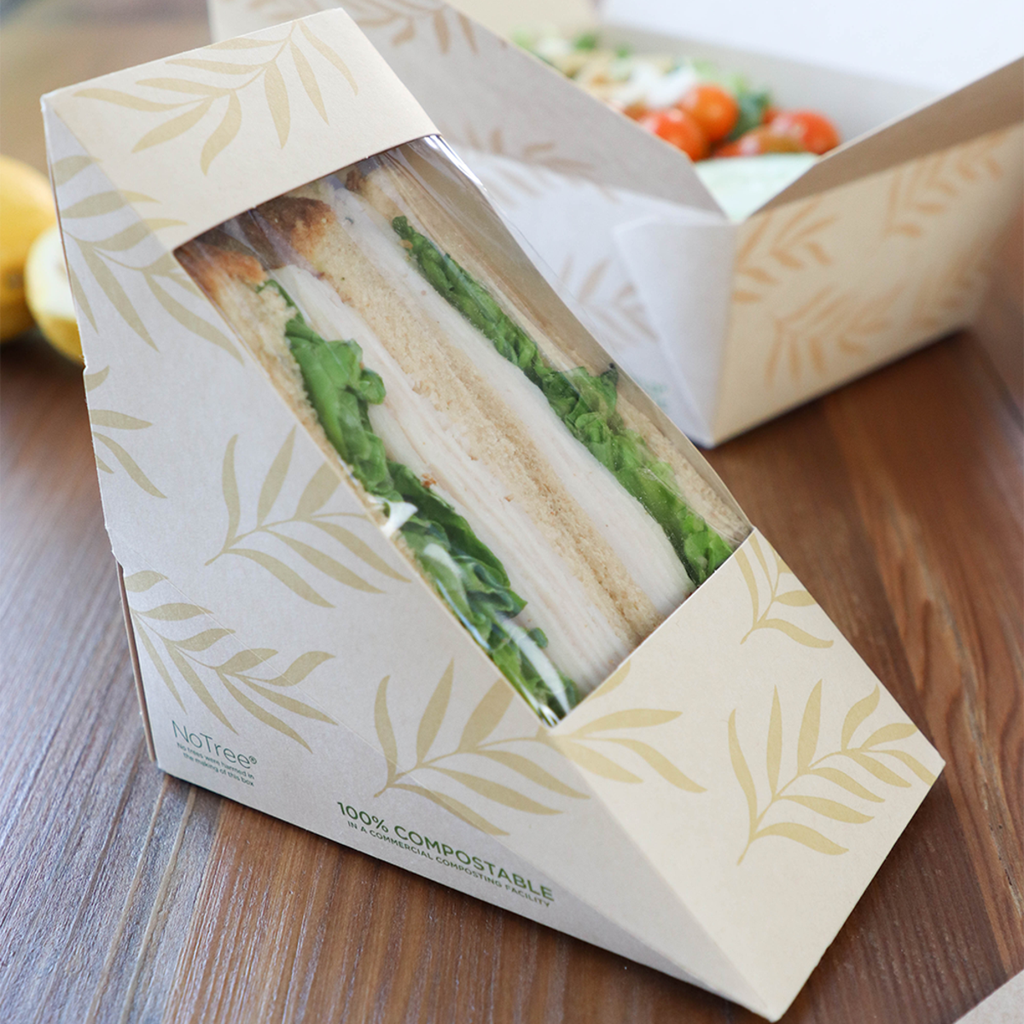NoTree Paper Medium Sandwich Wedge 
with PLA Window 2/250ct