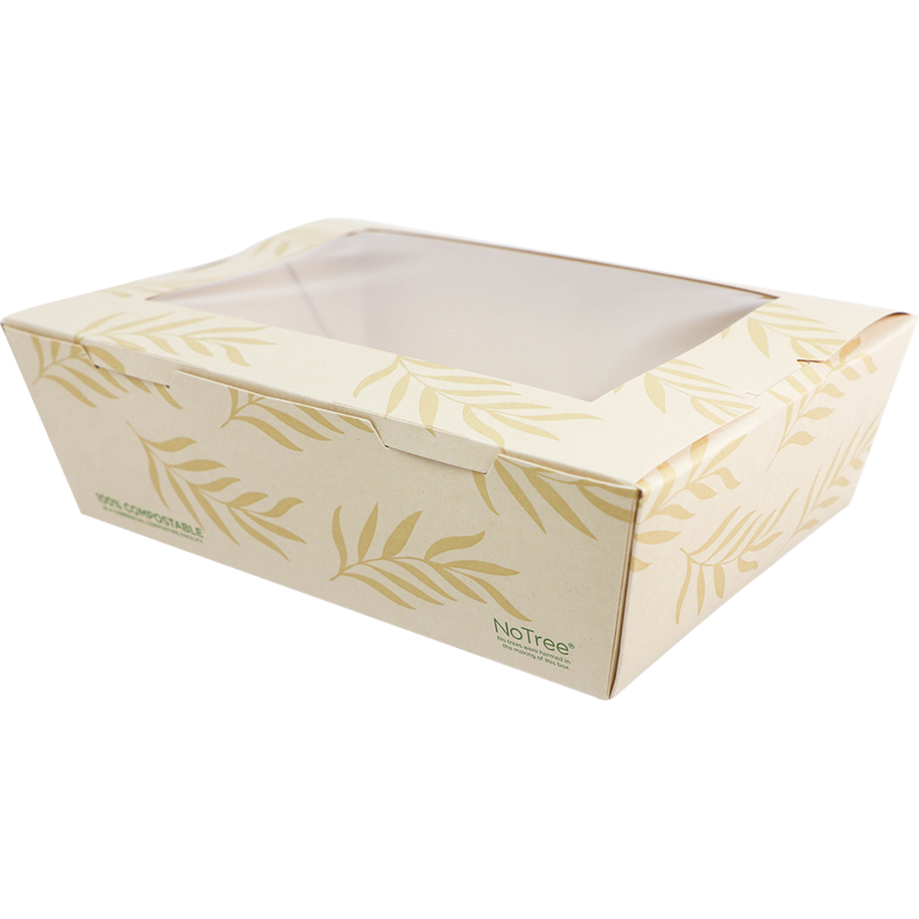 NoTree Paper No.3 Take-Out Container with 
PLA Window  4/50ct