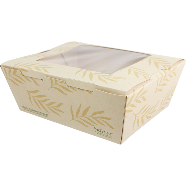 NoTree Paper No.8 Take-Out Container with 
PLA Window  4/50ct