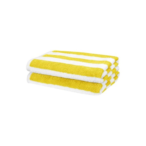 35x66 POOL TOWEL WHITE/YELLOW JASPER VERTICLE STRIPE 17#/DZ 24EA/CS