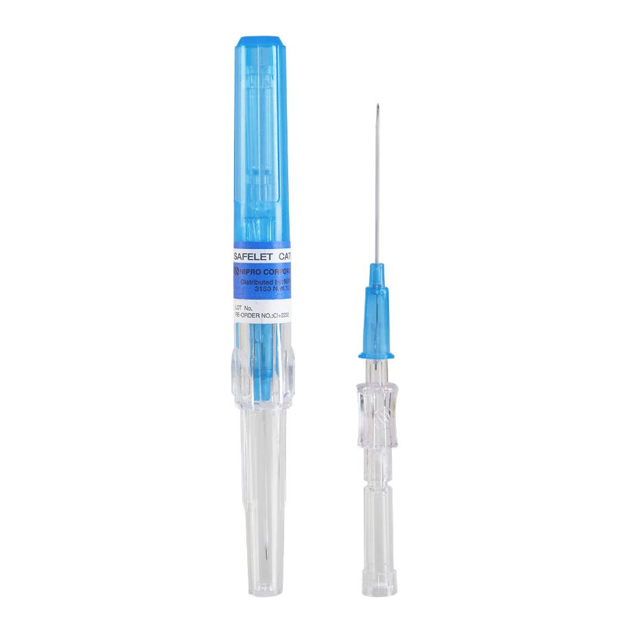 Nipro safelet IV catheter 22Gx1Blue 200/cs