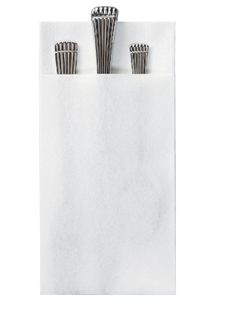 Dinner napkins 8.5''x 4.25'' Linen-Like Quickset white 4/75ct