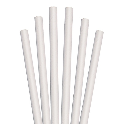 [LS-004] Straw paper colossal 8.5'' 215*10mm wrapped, white 20/100ct