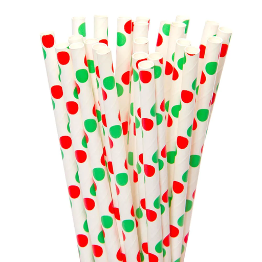 [LS-010] Straw paper mix color dot 197*6mm unwrapped. 40/250ea
