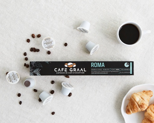 [Roma] 100% biodegradable coffee capsule Roma Ristretto 8/10ct